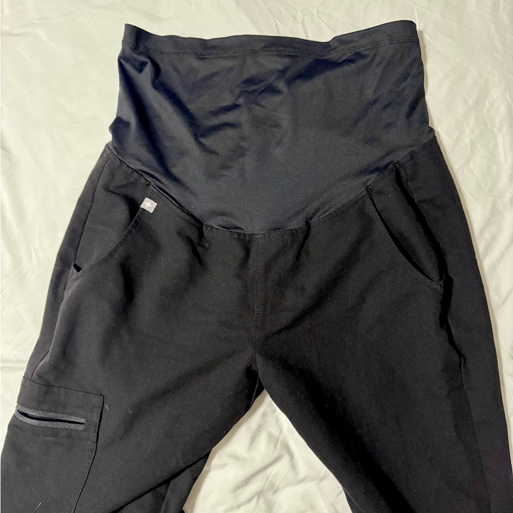 Figs Black Maternity Joggers Scrubs Pants